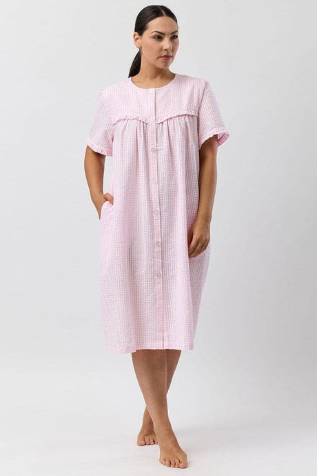 Schrank Womens Seersucker Check Brunch Coat - Pink