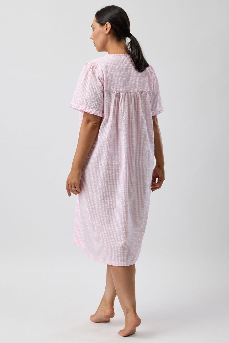 Load image into Gallery viewer, Schrank Womens Seersucker Check Brunch Coat - Pink
