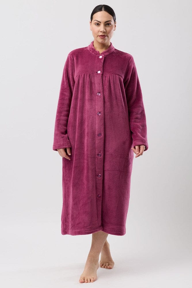 Load image into Gallery viewer, Schrank Womens Button Gown - Berry
