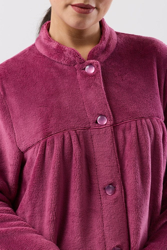 Load image into Gallery viewer, Schrank Womens Button Gown - Berry
