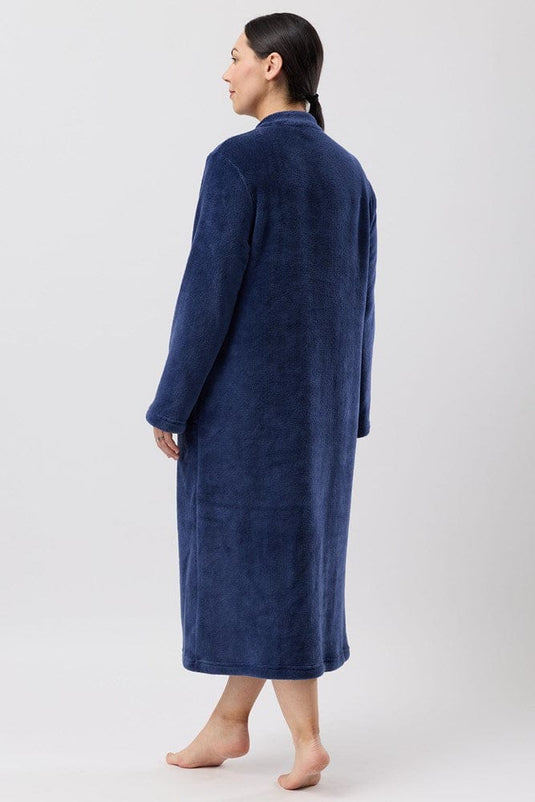 Schrank Womens Button Gown - Navy