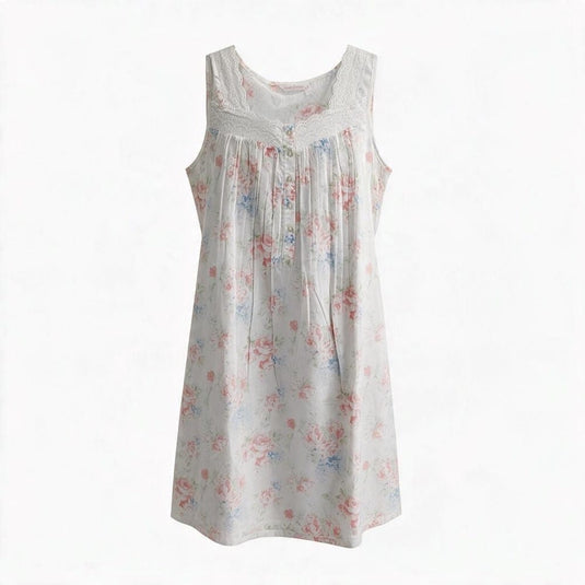 French Country Womens Nightie Sleeveless - Classic Rose