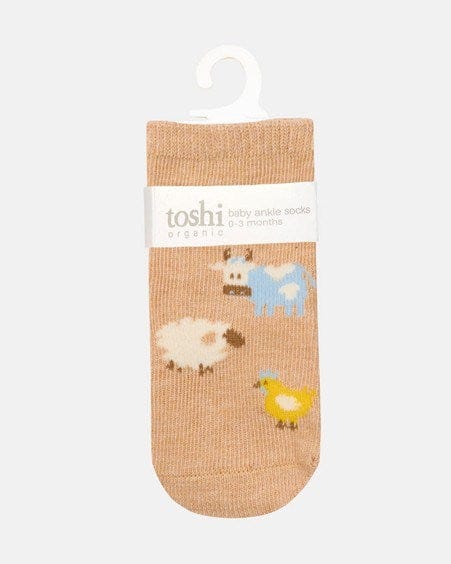 Toshi Baby Organic Socks Ankle Jacquard - Farm Buddies