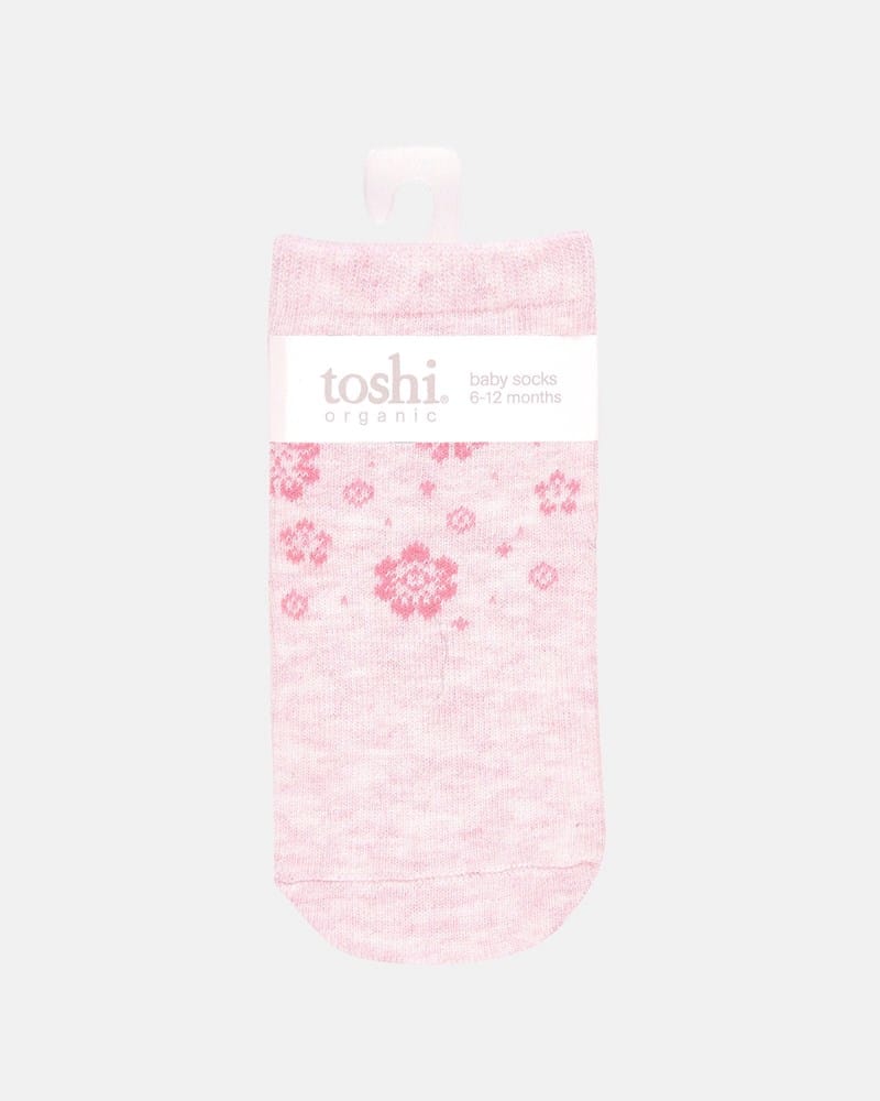 Load image into Gallery viewer, Toshi Baby Organic Socks Ankle Jacquard Fleur
