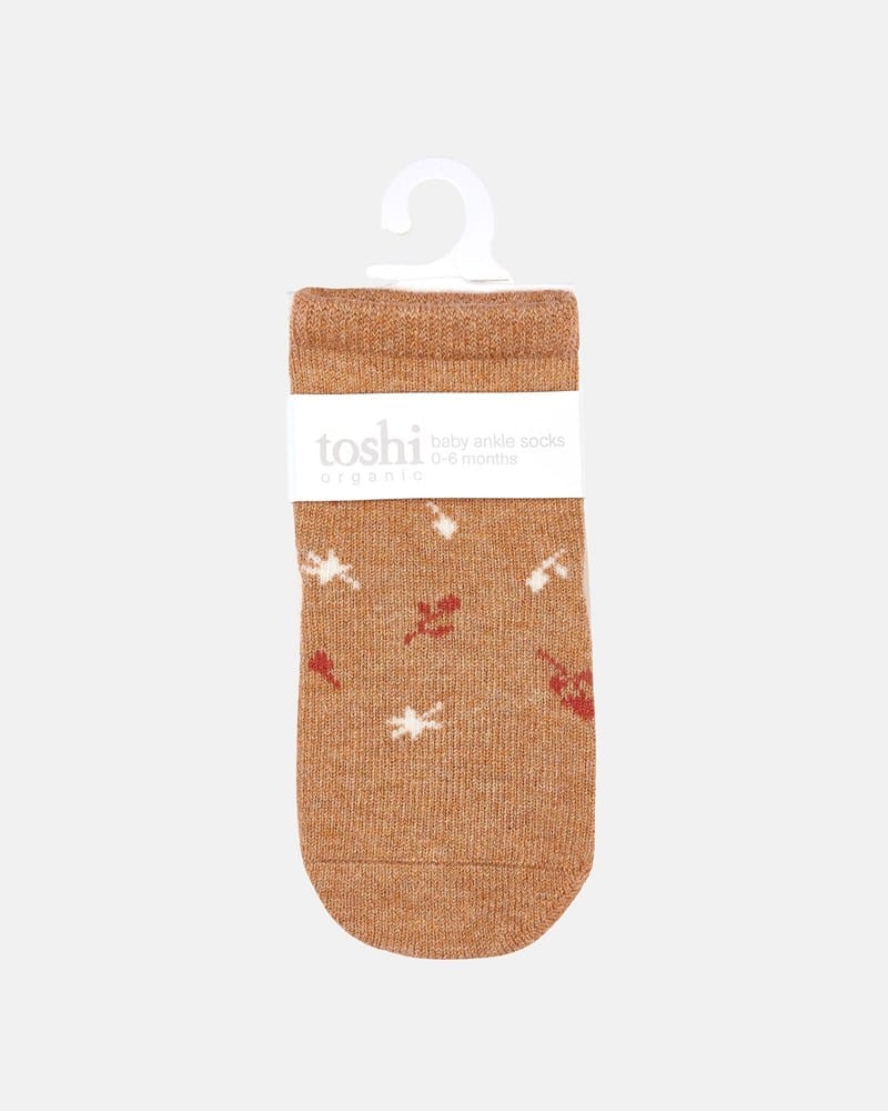 Load image into Gallery viewer, Toshi Organic Socks Ankle Jacquard Maple Leaves
