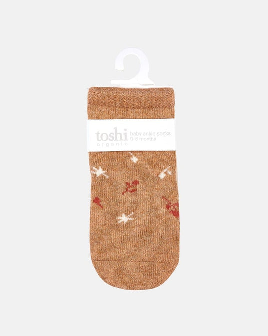 Toshi Organic Socks Ankle Jacquard Maple Leaves