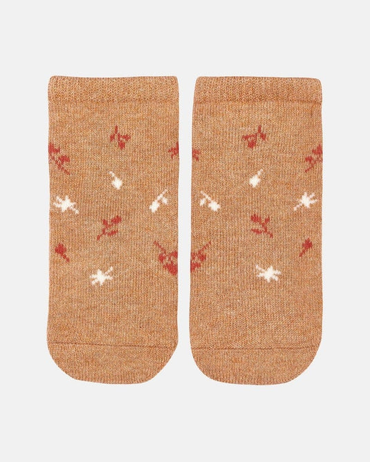 Toshi Organic Socks Ankle Jacquard Maple Leaves