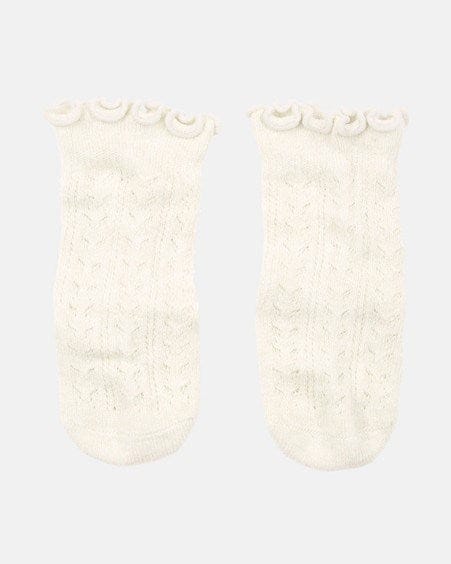 Load image into Gallery viewer, Toshi Baby Organic Socks Knee Frilly Lace - Cream
