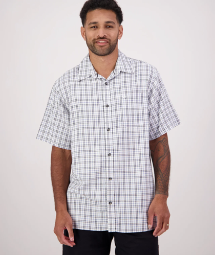 Load image into Gallery viewer, Swanndri Mens Russell Shirt-White/Swanni Blue Grid
