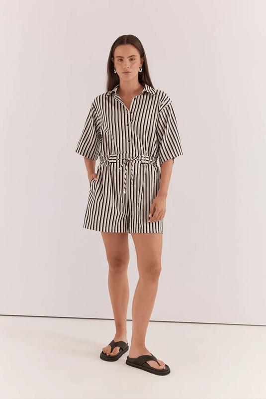 Sass Womens Ingrid Tie Waist Playsuit