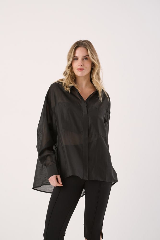 Load image into Gallery viewer, Sass Womens Val Oversized Shirt - Black
