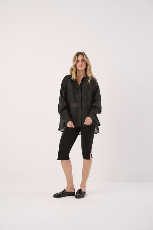Sass Womens Val Oversized Shirt - Black