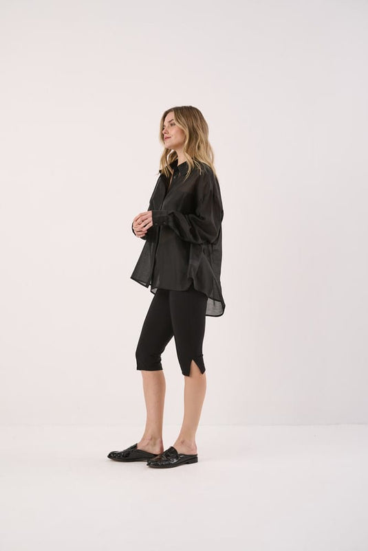 Sass Womens Val Oversized Shirt - Black