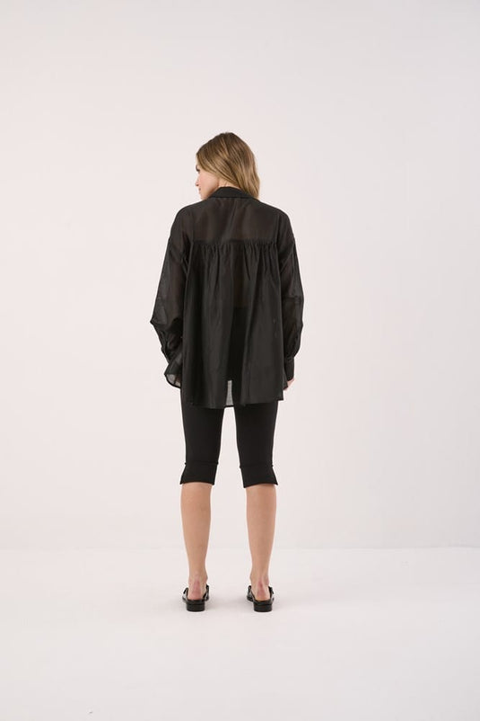 Sass Womens Val Oversized Shirt - Black