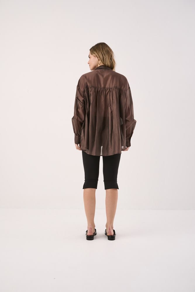 Load image into Gallery viewer, Sass Womens Val Oversized Shirt - Chocolate
