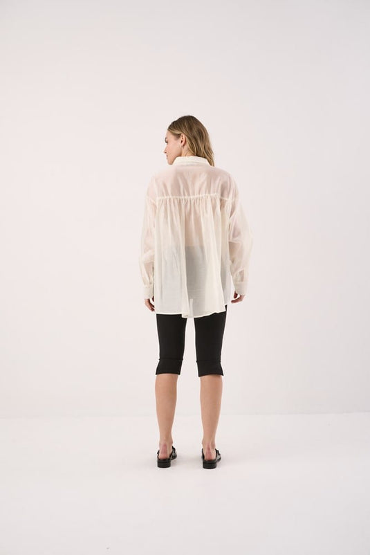 Sass Womens Val Oversized Shirt - White