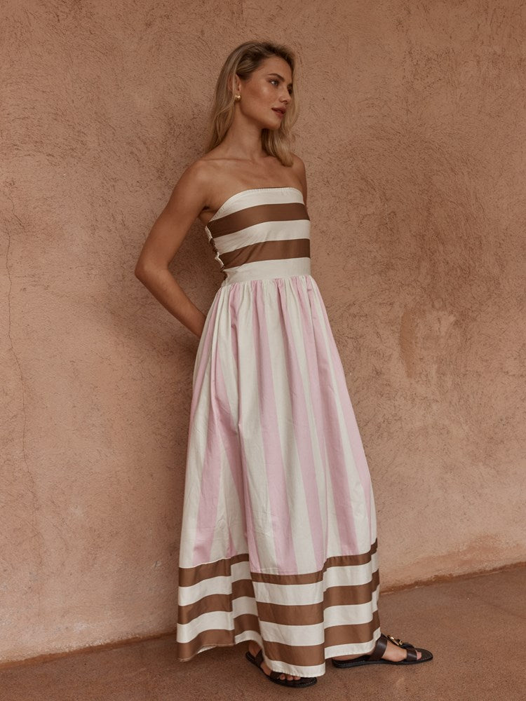 Load image into Gallery viewer, Sass Womens Nea Spliced Strapless Dress - Neapolitan
