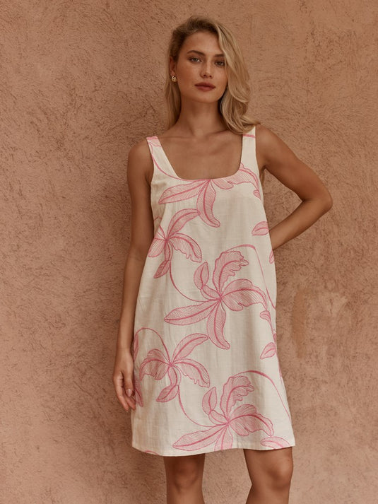 Sass Womens Vienne Mini Shift Dress - Neutral/Pink