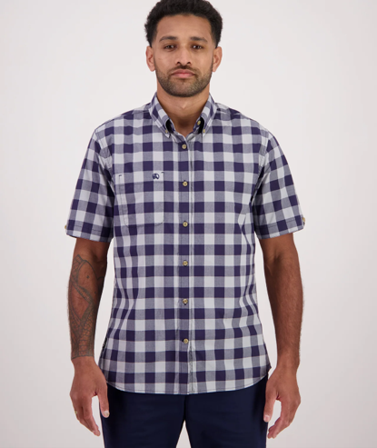 Swanndri Mens Rings Beach Shirt - Iceberg/Navy