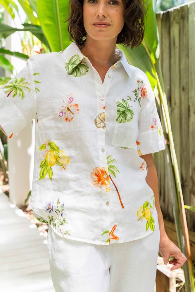 Load image into Gallery viewer, See Saw Womens Short Sleeve Shirt - Paradise

