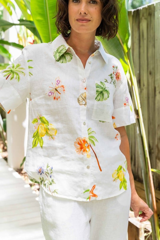 See Saw Womens Short Sleeve Shirt - Paradise
