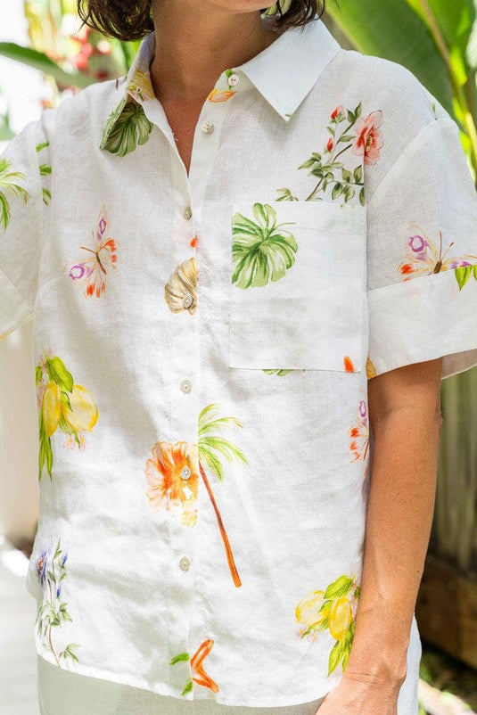 See Saw Womens Short Sleeve Shirt - Paradise