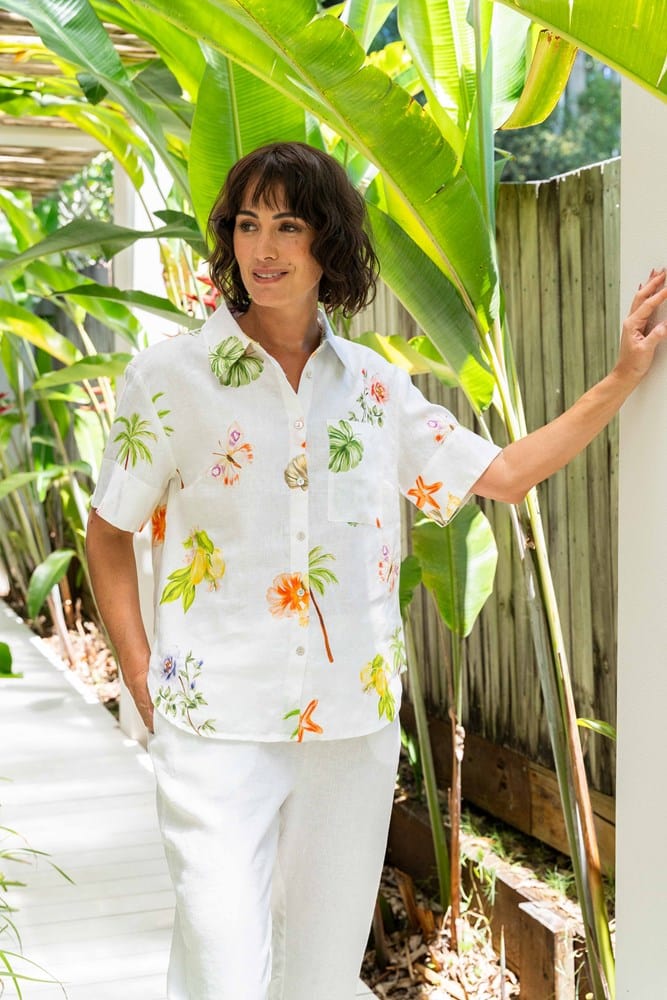 Load image into Gallery viewer, See Saw Womens Short Sleeve Shirt - Paradise
