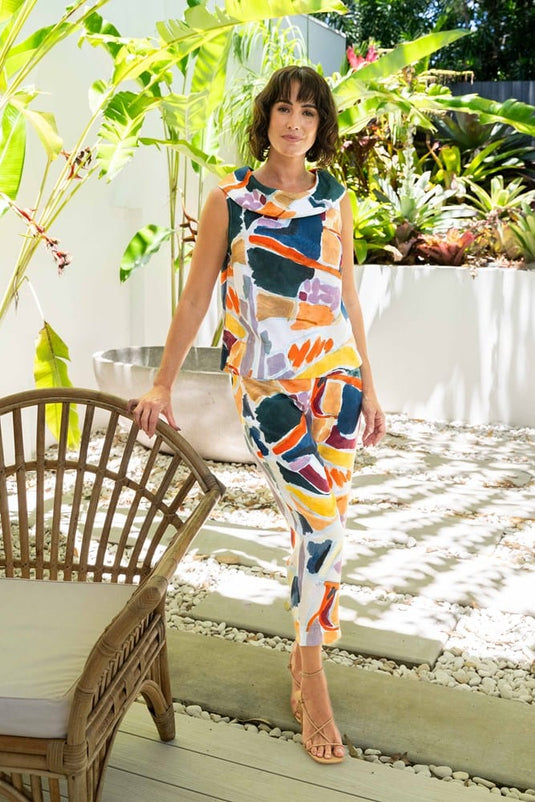 See Saw Womens 7/8 Flat Front Pant - Abstract