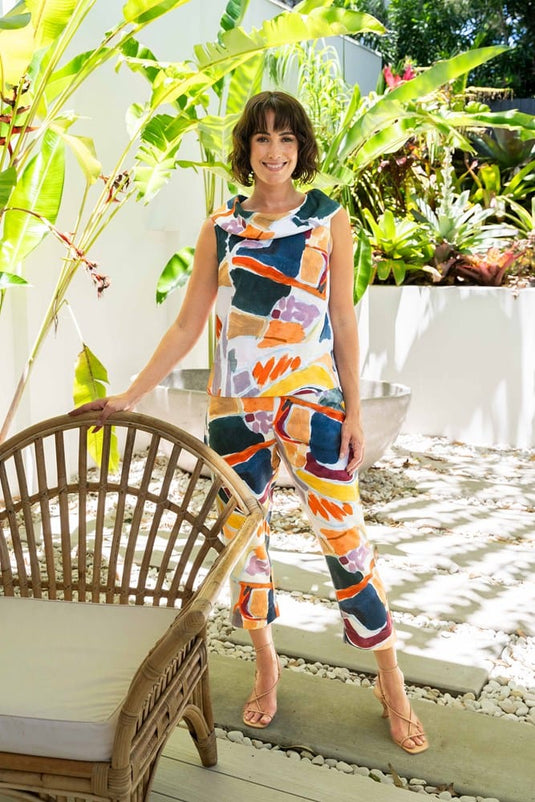 See Saw Womens 7/8 Flat Front Pant - Abstract