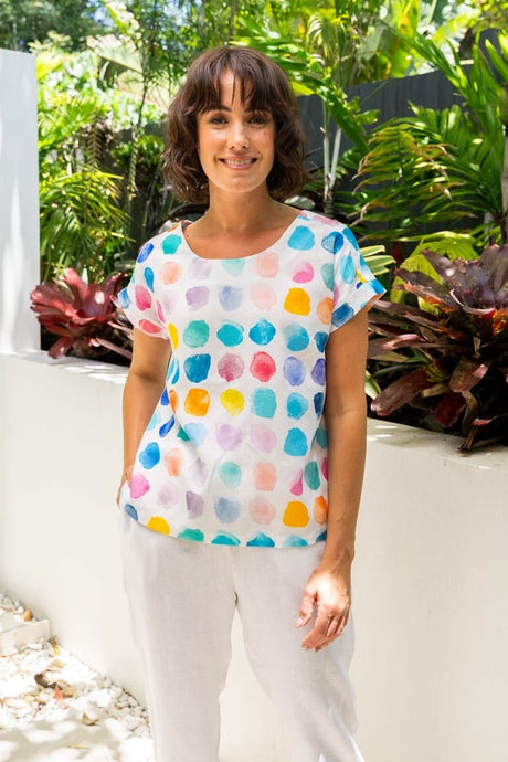 See Saw Womens Linen Cap Sleeve Back Top