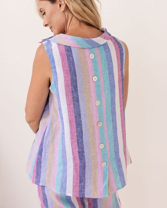See Saw Womens Linen Cowl Neck Top