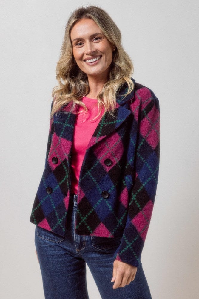 Load image into Gallery viewer, See Saw Womens 50% Boiled Wool 50% Poly/Acrylic Plaid Jacket
