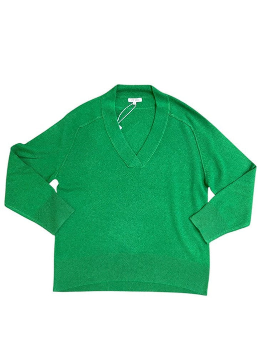 See Saw Womens 100% Merino Wool (Cashfeel) V Neck Sweater - Green