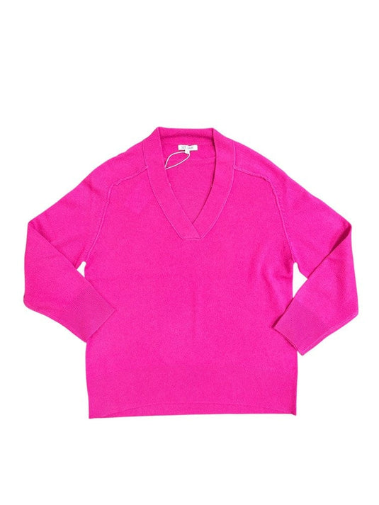 See Saw Womens 100% Merino Wool (Cashfeel) V Neck Sweater - Pink