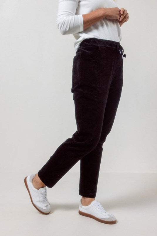 See Saw Womens Cord Elastane Jogger - Black