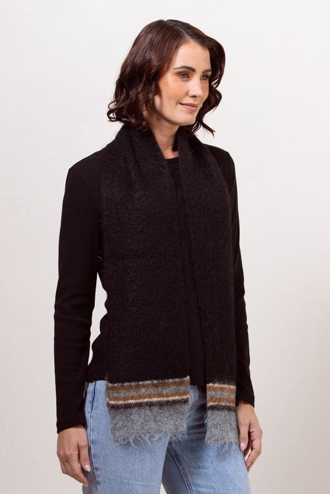 Load image into Gallery viewer, See Saw Womens 100% Acrylic Rib Knit Scarf - Black
