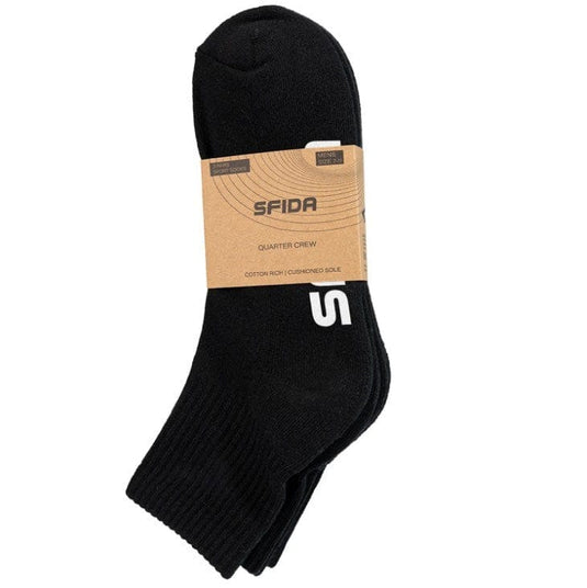 Sfida Womens Quarter Crew Socks - 3 Pair Pack
