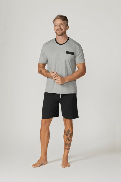 Contare Mens Bamboo Cotton Short Sleeve Set