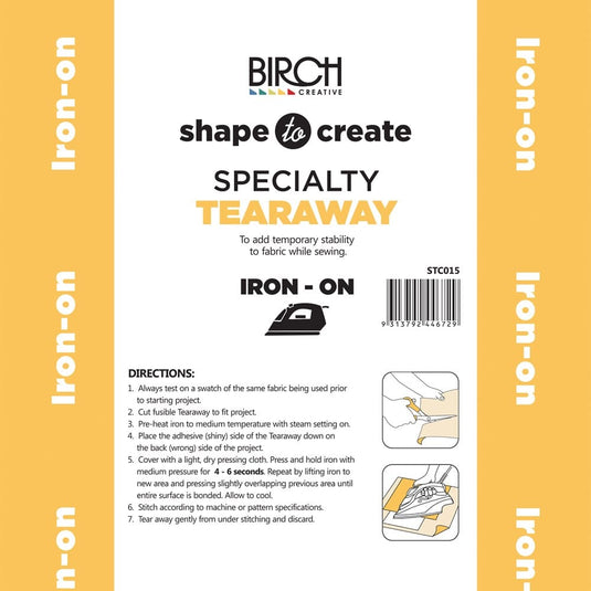Birch Shape To Create Tear Away Iron On Medium