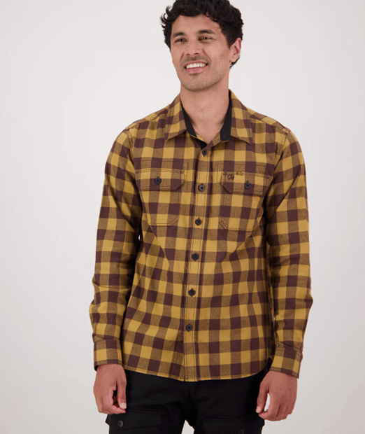 Swanndri Mens Taranaki Tailor Shirt - Espresso/Cashew