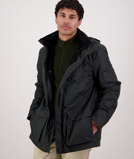Load image into Gallery viewer, Swanndri Mens Evans Flat V2 Oilskin Jacket
