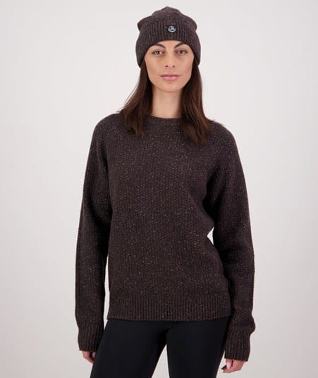 Load image into Gallery viewer, Swanndri Womens Lyttelton Waffle Crew - Espresso Marle
