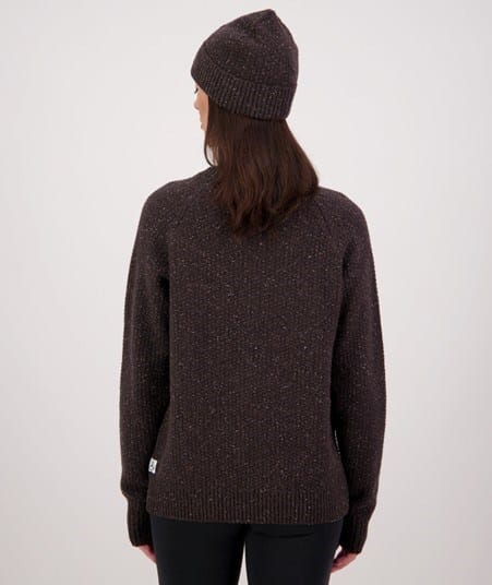 Load image into Gallery viewer, Swanndri Womens Lyttelton Waffle Crew - Espresso Marle
