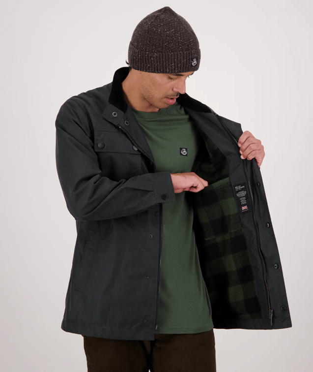 Load image into Gallery viewer, Swanndri Mens Commuter Oilskin Jacket
