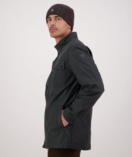 Load image into Gallery viewer, Swanndri Mens Commuter Oilskin Jacket
