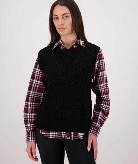 Swanndri Womens Amberley Knit Vest - Black