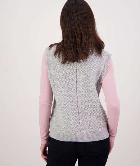 Load image into Gallery viewer, Swanndri Womens Amberley Knit Vest - Mid Grey Marle
