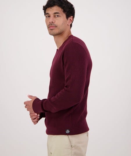 Swanndri Mens Otahu River V3 Crew Neck Merino - Shiraz