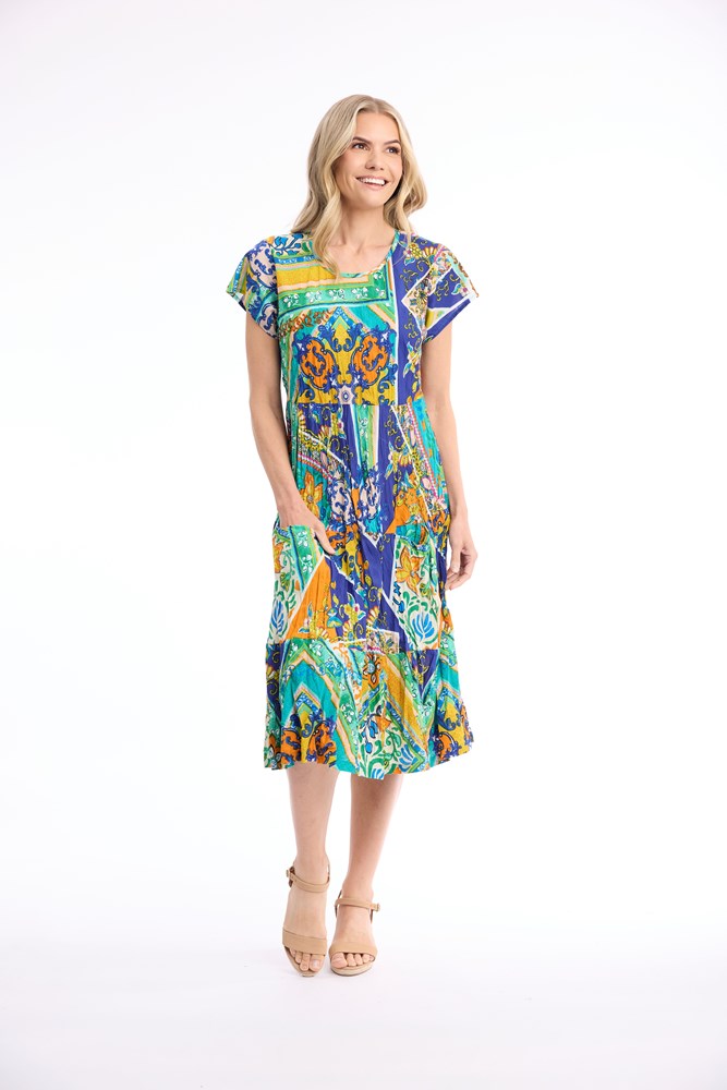 Load image into Gallery viewer, Orientique Womens Saint Roch Dress Bias Pockets
