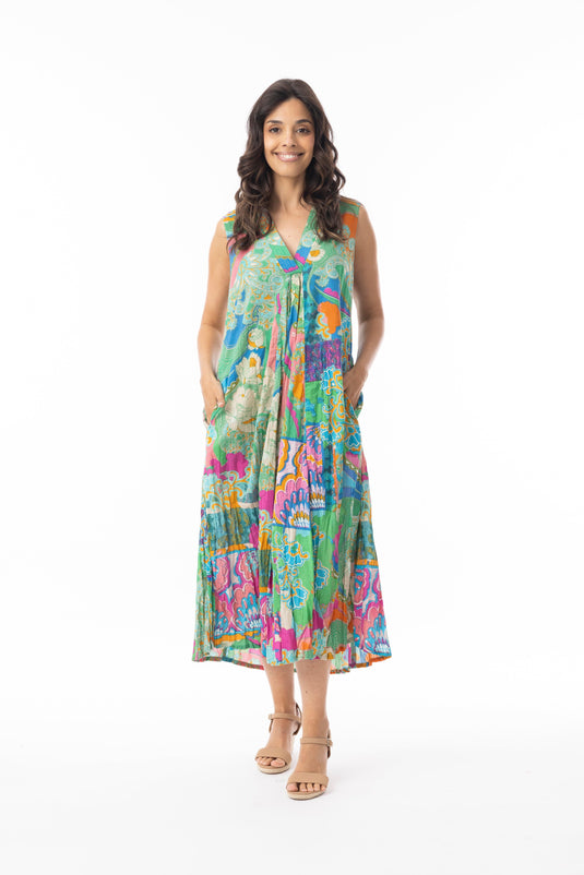 Orientique Womens Santa Cruz Dress V Sleeveless